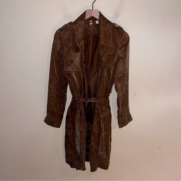ANTHROPOLOGIE MOTH trench coat M dark academia minimalist chic - Picture 4 of 8